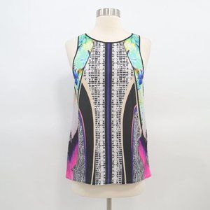 Clover Canyon Tank Top XS Floral Stripes Crossover